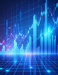 Naklejka premium Finance business background. Stock crash market exchange loss trading graph analysis investment indicator business graph charts of financial digital background.