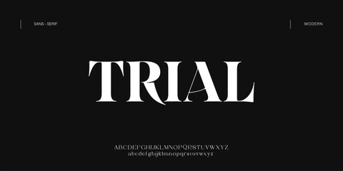 Trial  Creative font. Modern abstract digital tech font. Logo creative font, type, technology, movie, digital, music, movie. Fonts and illustration in vector format.