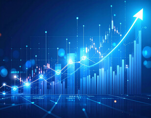 Naklejka premium Finance business background. Stock crash market exchange loss trading graph analysis investment indicator business graph charts of financial digital background.