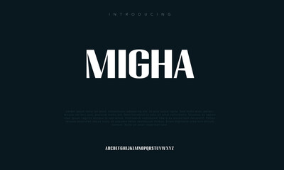 Migha Modern minimal abstract alphabet fonts. Typography creative font. vector illustration