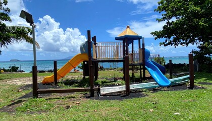 Abandoned Children's Playground Symbolizing Lost Innocence and Tragedy