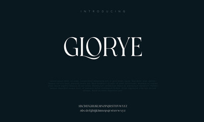 Glorye Modern Bold Font. Sans Serif Font. Regular Italic Uppercase Lowercase Typography urban style alphabet fonts for fashion, sport, technology, digital, movie, logo design, vector illustration