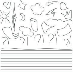 Weather and sky elements form a cartoonish striped background.