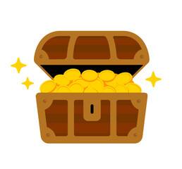 Treasure chest, treasure box vector icon illustration