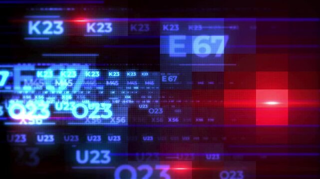 Abstract digital design displays binary code and numbers, representing technology and data