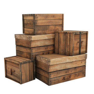 Stack of Rustic Wooden Crates