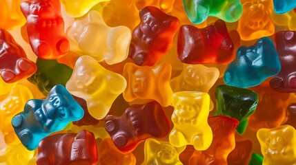 Colorful gummy bear candy background