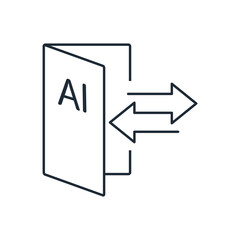 AI Innovations. Digital Transformation in Business. Digitalization. Vector  illustration icon isolated on white background.