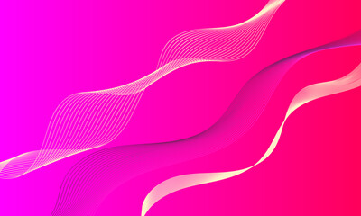 pink purple with yellow lines wave curves on smooth gradient abstract background