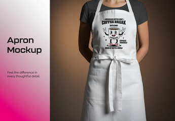 White Apron Mockup