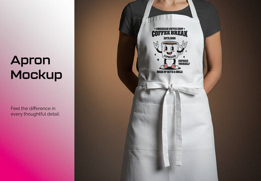 White Apron Mockup