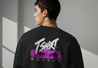 Black Oversized T-shirt Mockup
