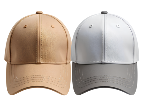 3 Editable Baseball Cap Mockup with Logo Placement Zone, Transparent Cutout