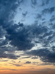 Beautiful skyscape, clouds floating in the sky