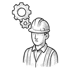 Engineer with gears