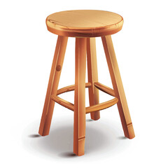 Simple Modern Stool Vector Illustration – Home & Cafe Furniture Clipart