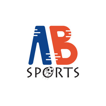 AB Sports Logo Design &ndash; Bold Athletic Football Brand Identity Vector
