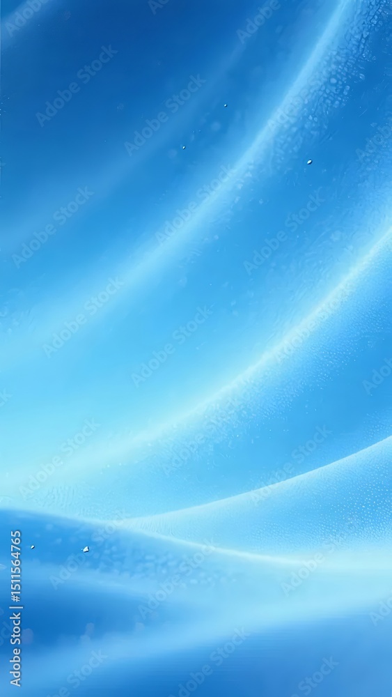 Poster 流れる青い液体 ウェーブ状の抽象的な背景 光と影が作り出す美しい曲線デザイン