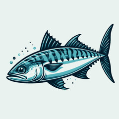 Obraz premium Fish on a hook, a cartoon illustration of a marine animal or seafood, perfect for fishing or aquatic designs