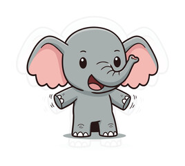Elephant Mascot Illustration Design Cute