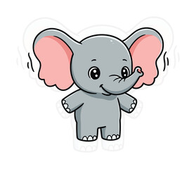 Elephant Mascot Illustration Cute Animal