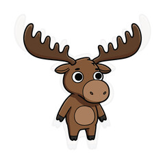 Moose Mascot Cartoon Illustration Animal