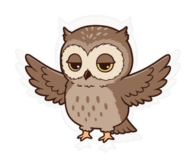 Owl Mascot Illustration Cute Animal