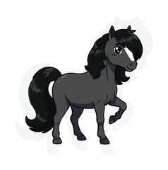 Black Stallion Mascot Vector Illustration, Powerful Horse Graphic with Rearing Pose