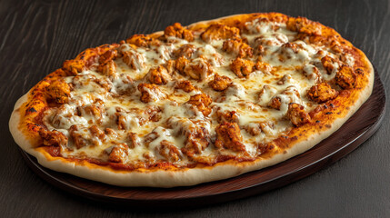 Delicious baked Italian pizza with tasty melted cheese and pepperoni on a white plate, isolated for dinner