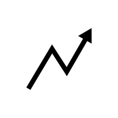 Rise arrow icon. Upward trend sign. Growth symbol. Increase concept