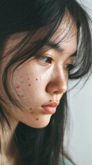 Close Up Portrait of a Young Woman with Glitter Veil