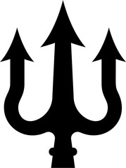 Illustration of trident. Neptune trident. Design element for logo, label, sign, emblem, poster. Vector illustration