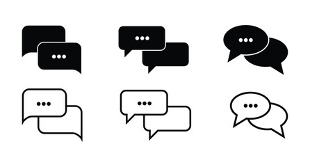 Chat icon message symbol. Online message speech bubble social media app. Web chat sign.