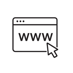 Minimalist Black and White Vector of Web Page and Cursor – Simple Monochrome Browser Window Design