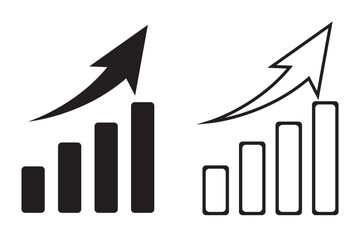 arrow graph rising showing growth, growing graph business chart with arrow, growths chart profit growing symbol arrow up EPS 10