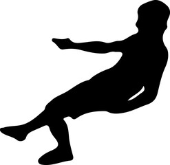 Silhouette of a man making strange gestures