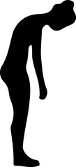 Naklejka premium Silhouette of a woman stretching her neck out