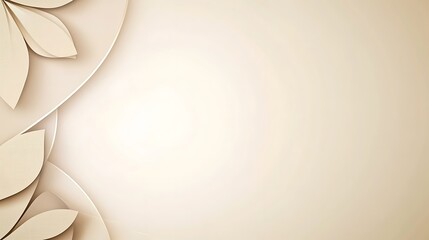 Elegant light beige background with decorative floral elements