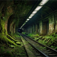 Where time stands still and nature reclaims its own abandoned subway platform