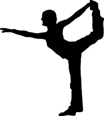 Fototapeta premium Silhouette of a woman stretching for fun