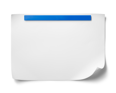 マグネットで留められた、A4サイズの白い紙のテクスチャー