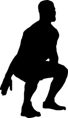 Silhouette of a man ready to jump