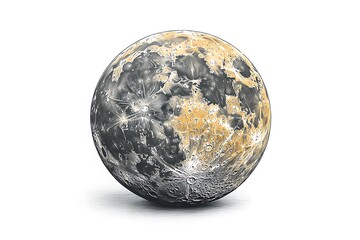 Artistic moon surface pencil sketch high resolution photo