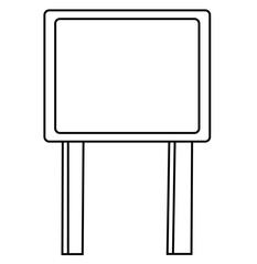 Cute cartoon hand drawn vector Advertising billboard lineart.