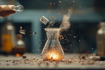 A Scientist's Crazy Experiment Gone Wrong Unleashing Spectacular Lightning Sparks in a Mysterious Laboratory at Midnight, Creating a Vivid and Energetic Atmosphere