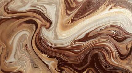 Marbled chocolate truffle surface with brown and beige swirl Wallpaper Background