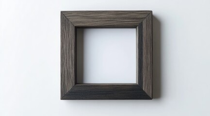 Empty square wooden picture frame