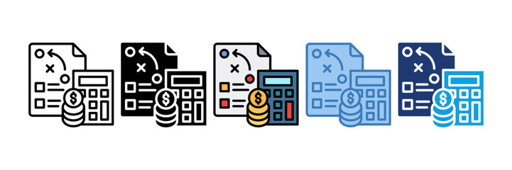 Financial Planning Icon Element For Design