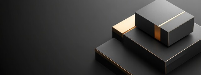 Elevate gifting experience with elegant black and gold gift box set for any occasion Generative AI