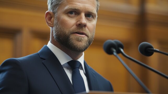 Chris Hipkins, New Zealand's Prime Minister, delivering a speech